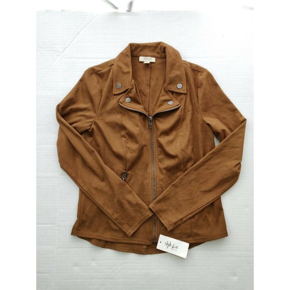 Style & Co Womens Moto Jacket Petite Small PS - Picture 5 of 12